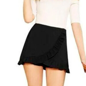 Black Ruffled Mini Skort skirt activewear golf sz L stretch tennis pickleball